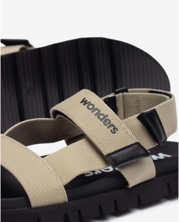 Wonders sandalia beige con velcro calzado hombres 022RR350