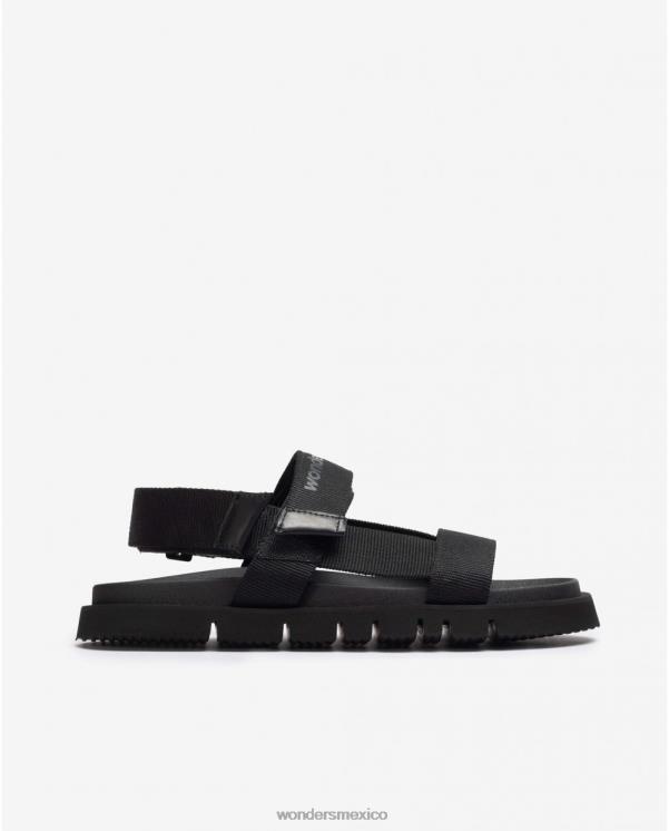 Wonders sandalia negra velcro negra calzado hombres 022RR351