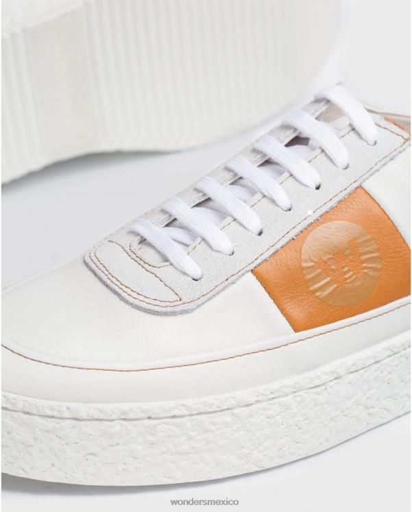 Wonders Deportiva piel blanca con cordones calzado hombres 022RR356