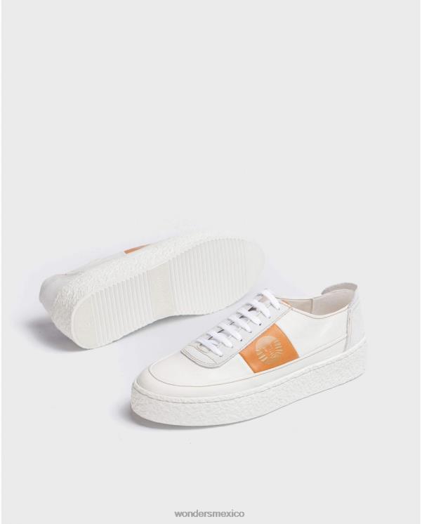 Wonders Deportiva piel blanca con cordones calzado hombres 022RR356