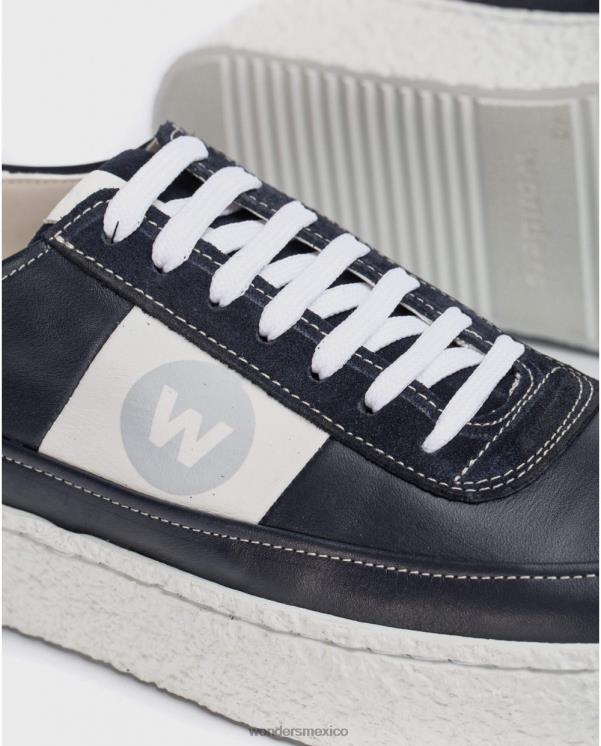 Wonders Sneaker piel marino con cordones calzado hombres 022RR353