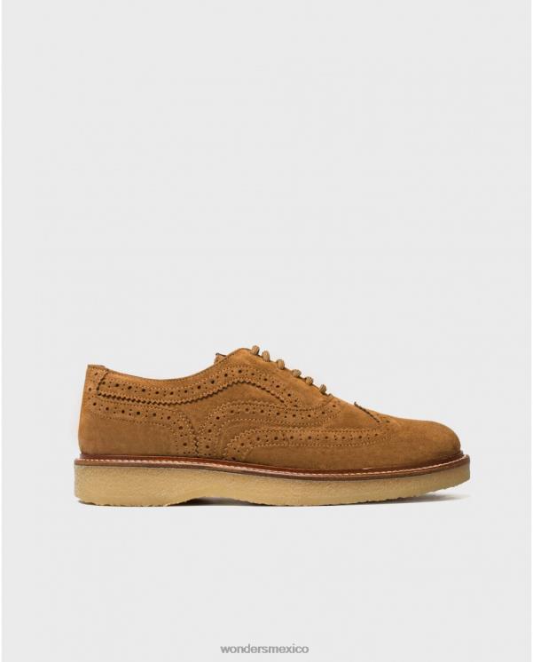 Wonders zapato piel camel con detalle brogue calzado hombres 022RR361