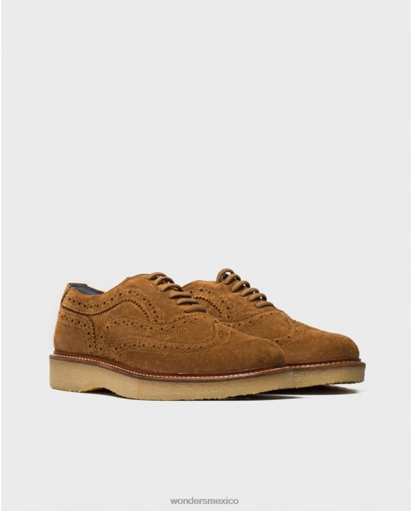 Wonders zapato piel camel con detalle brogue calzado hombres 022RR361