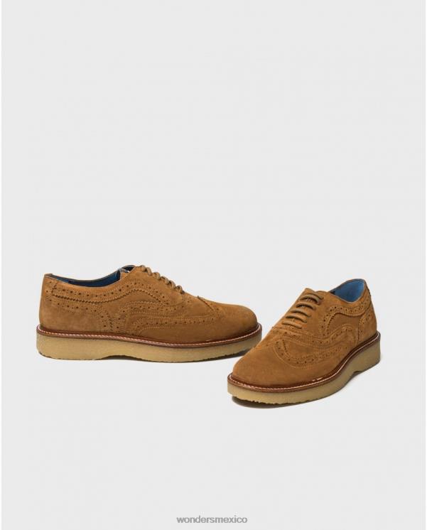 Wonders zapato piel camel con detalle brogue calzado hombres 022RR361