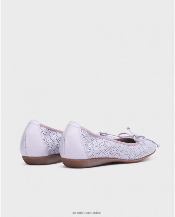 Wonders bailarina de encaje lavanda calzado mujer 022RR228
