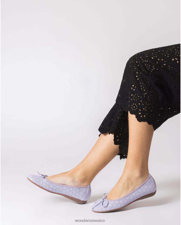 Wonders bailarina de encaje lavanda calzado mujer 022RR228