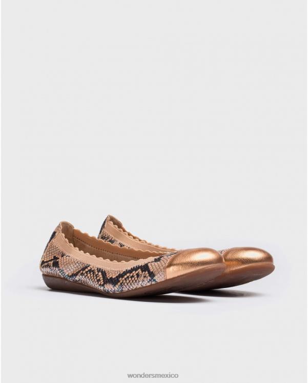 Wonders bailarina elástica salmón calzado mujer 022RR429