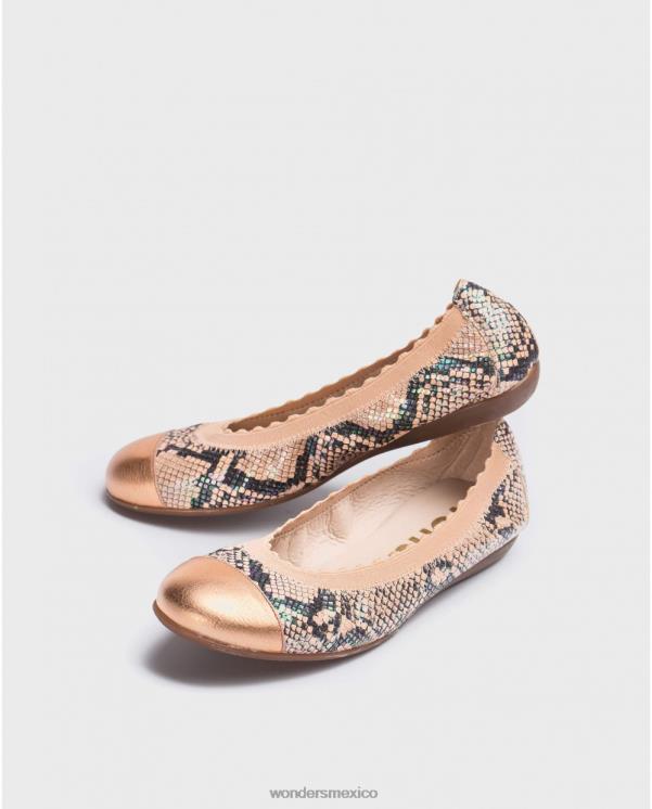 Wonders bailarina elástica salmón calzado mujer 022RR429