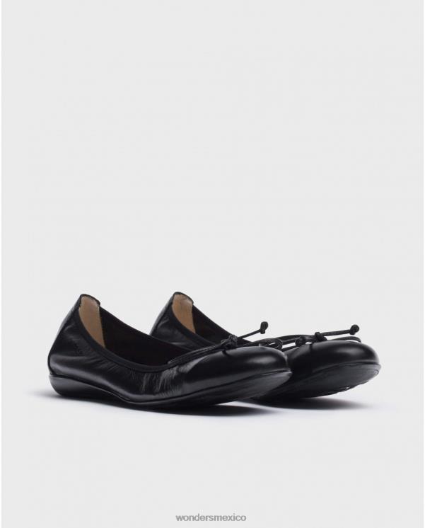 Wonders negro bailarina bo negra calzado mujer 022RR328