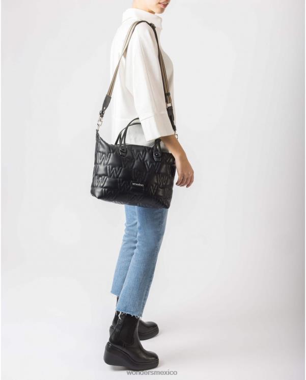 Wonders bolso capitoné negro accesorio mujer 022RR389