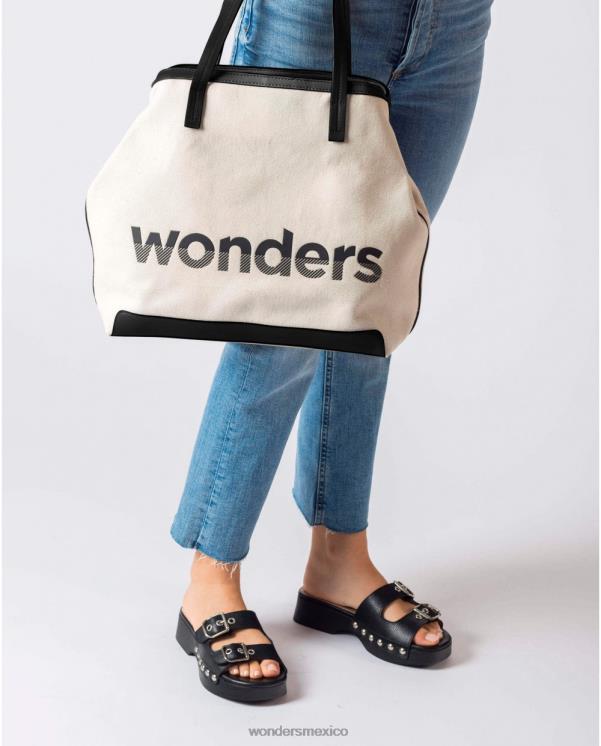Wonders crudo/negr bolso city beig accesorio mujer 022RR369