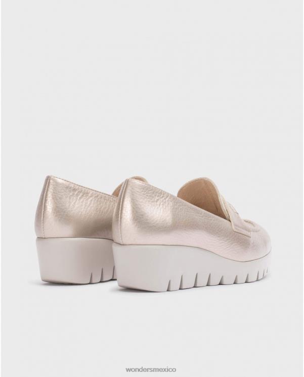 Wonders mocasín aros platino oro calzado mujer 022RR263