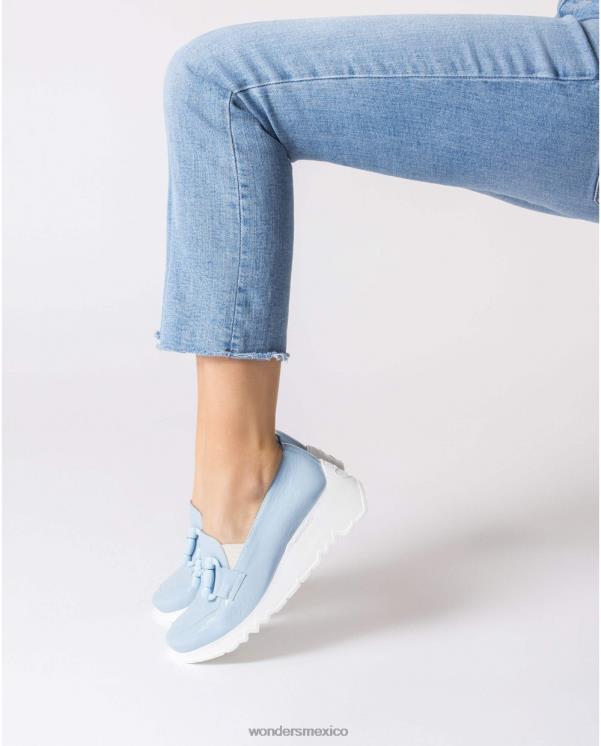 Wonders mocasín de baile azul calzado mujer 022RR159
