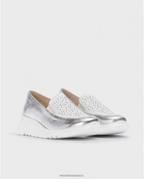 Wonders mocasín harrison plata/blan plata calzado mujer 022RR233