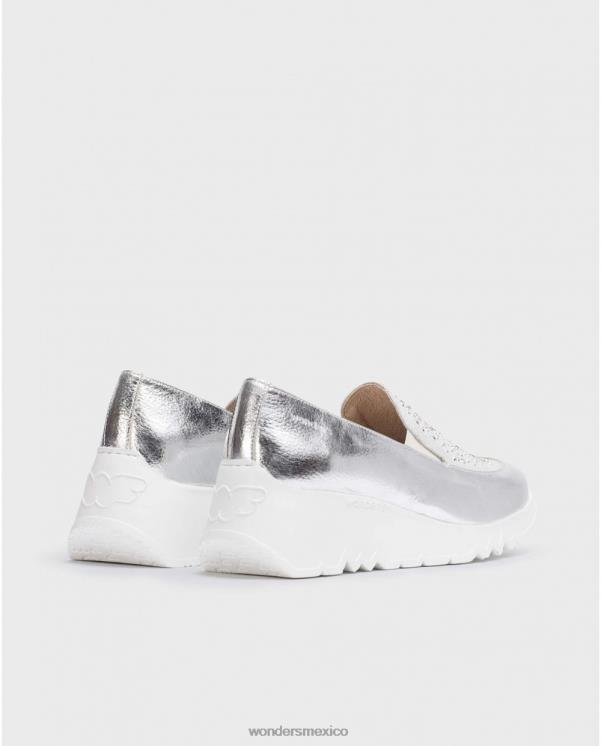 Wonders mocasín harrison plata/blan plata calzado mujer 022RR233