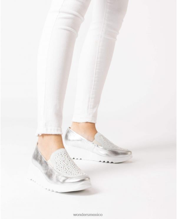 Wonders mocasín harrison plata/blan plata calzado mujer 022RR233