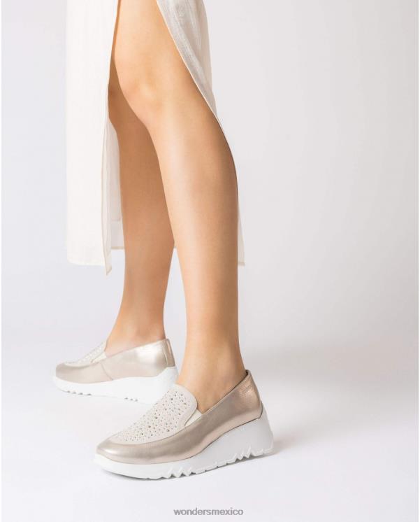 Wonders mocasín harrison platino/beg platino calzado mujer 022RR234