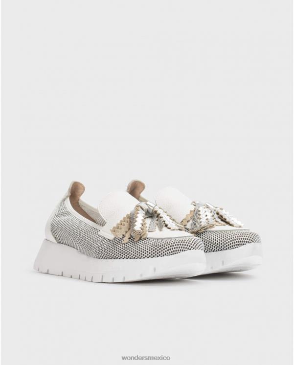 Wonders mocasín materia blanco/blanco roto calzado mujer 022RR237
