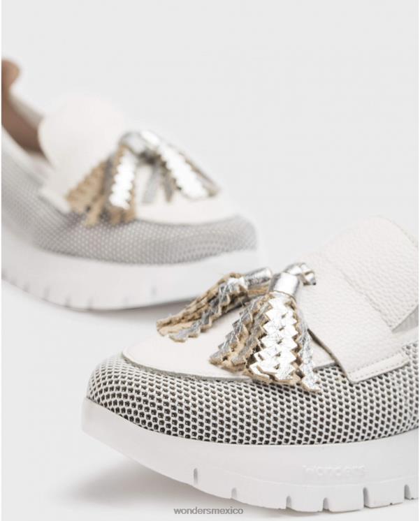 Wonders mocasín materia blanco/blanco roto calzado mujer 022RR237
