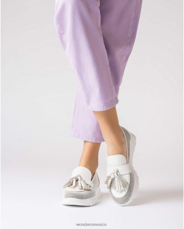 Wonders mocasín materia blanco/blanco roto calzado mujer 022RR237