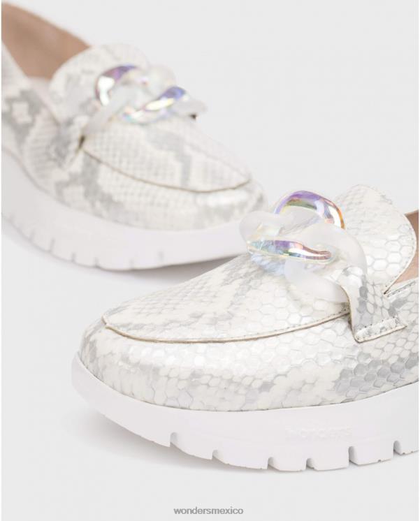 Wonders mocasín rosa blanco roto calzado mujer 022RR204