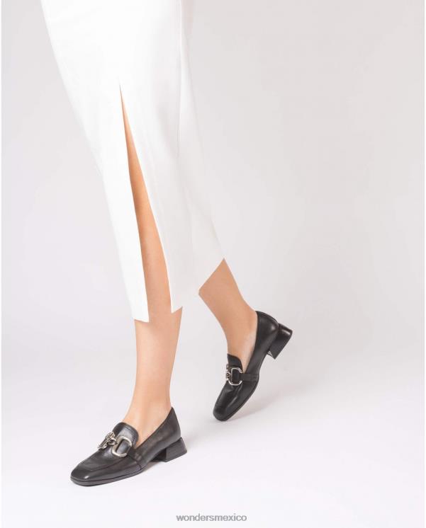 Wonders mocasin perri negro negro calzado mujer 022RR276