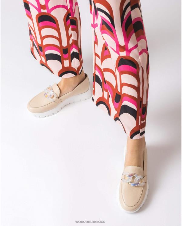 Wonders mocasin rosa beige natural calzado mujer 022RR273