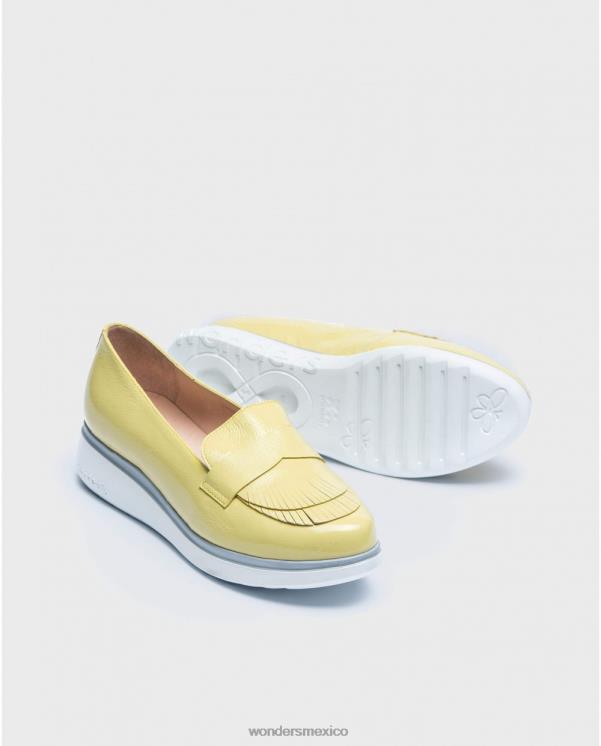 Wonders mocasines de charol soleado con detalle de flecos calzado mujer 022RR423