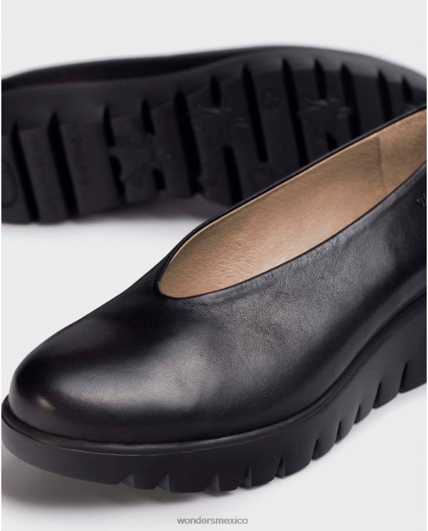 Wonders mocasín negro mosca negra calzado mujer 022RR333