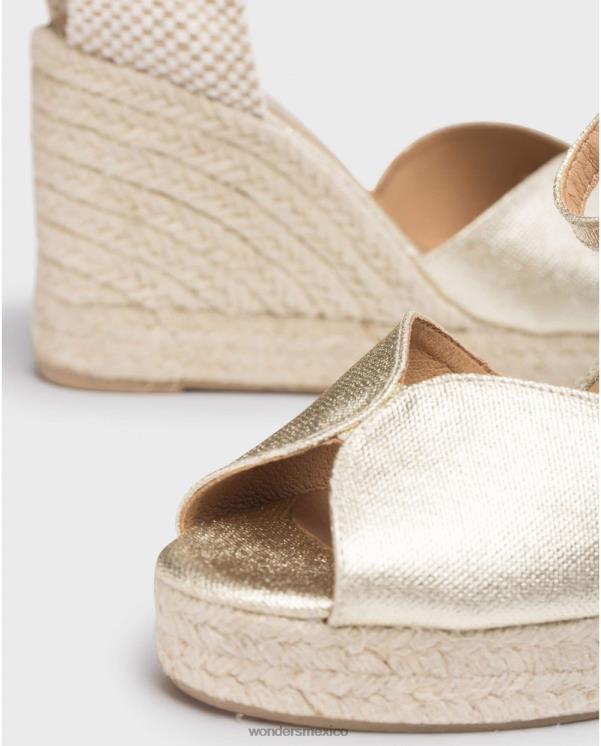 Wonders sandalia de yute ibis platino calzado mujer 022RR53