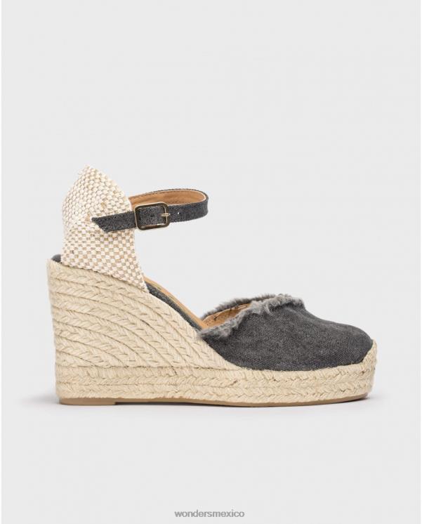 Wonders sandalia gael negra negra calzado mujer 022RR135