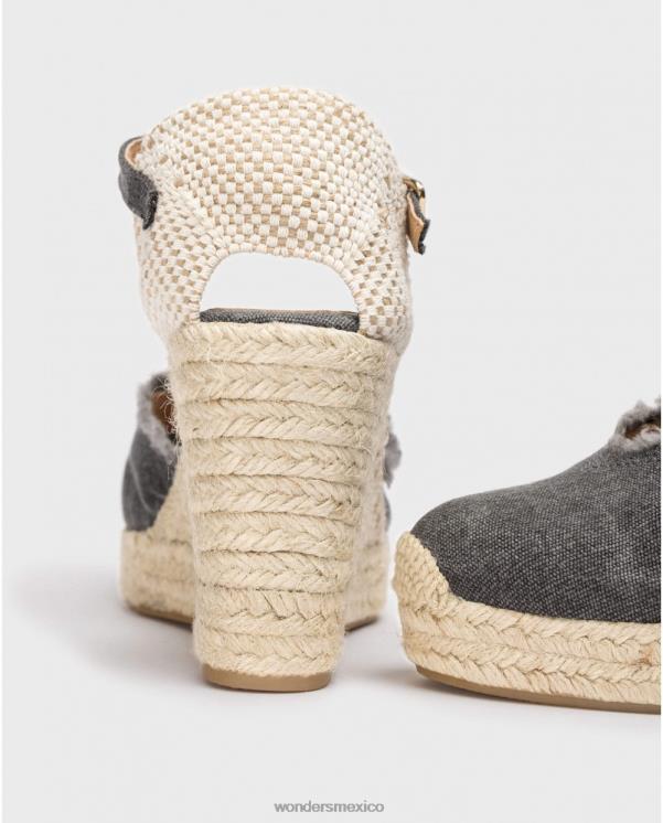 Wonders sandalia gael negra negra calzado mujer 022RR135