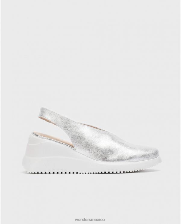 Wonders zapato cuña walter plata plata calzado mujer 022RR12