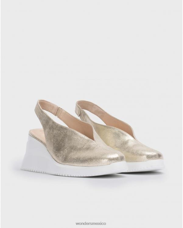 Wonders zapato cuña walter platino dorado calzado mujer 022RR13