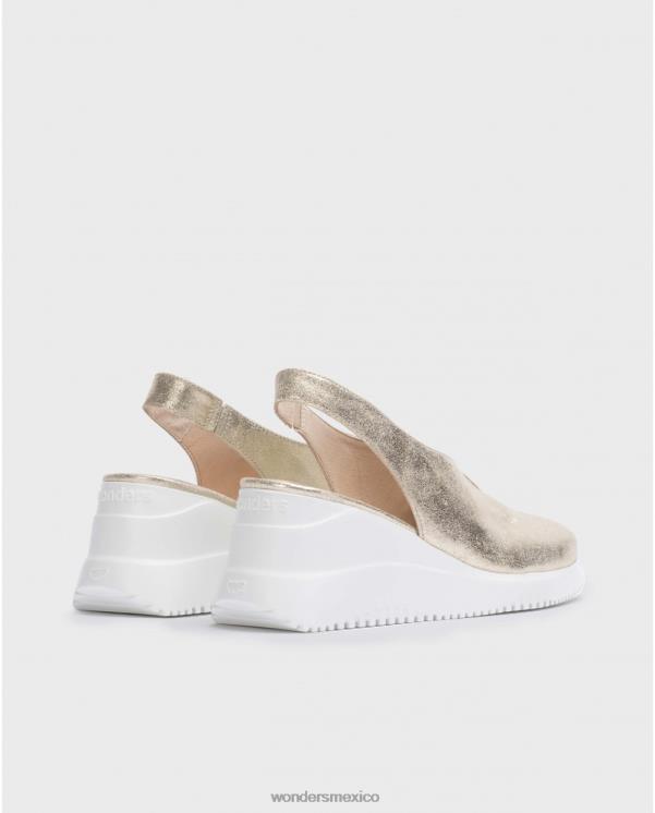 Wonders zapato cuña walter platino dorado calzado mujer 022RR13