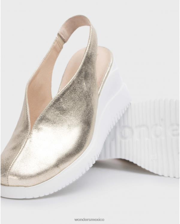 Wonders zapato cuña walter platino dorado calzado mujer 022RR13