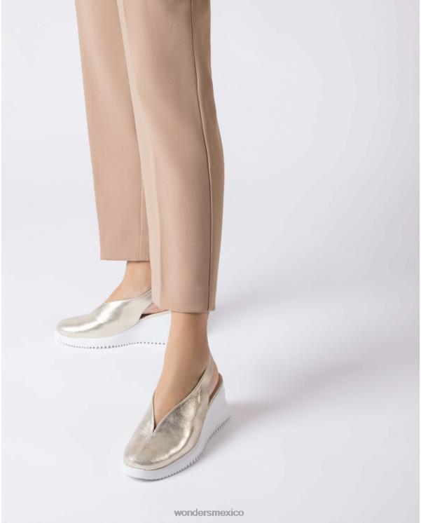 Wonders zapato cuña walter platino dorado calzado mujer 022RR13