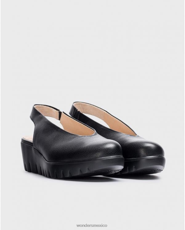 Wonders zapato piel negro talón calzado mujer 022RR272
