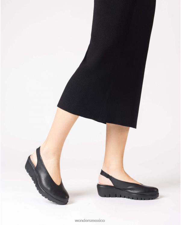 Wonders zapato piel negro talón calzado mujer 022RR272
