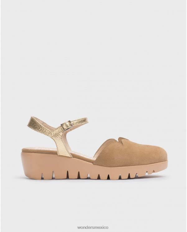 Wonders Sandalia caravaca marrón arena/oro calzado mujer 022RR48