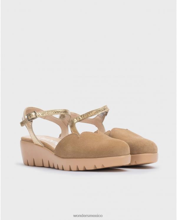 Wonders Sandalia caravaca marrón arena/oro calzado mujer 022RR48
