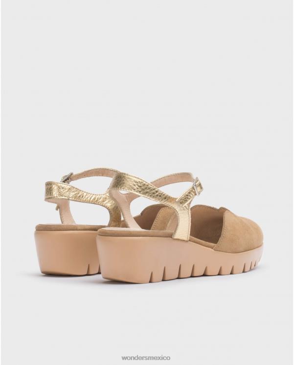 Wonders Sandalia caravaca marrón arena/oro calzado mujer 022RR48