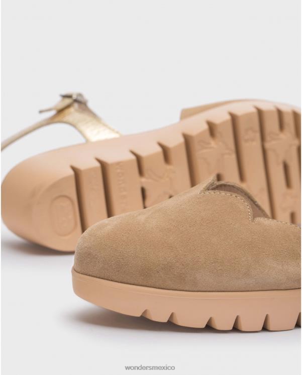 Wonders Sandalia caravaca marrón arena/oro calzado mujer 022RR48