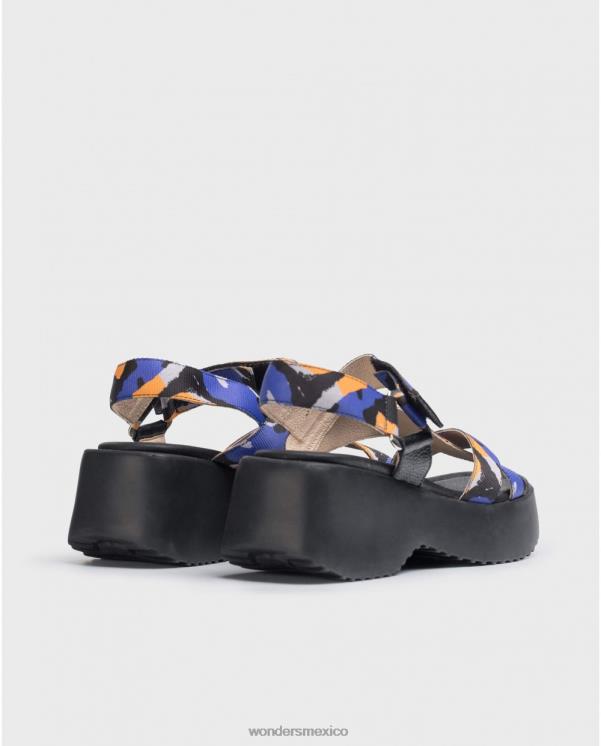 Wonders azul/negro sandalia lisa azul calzado mujer 022RR286