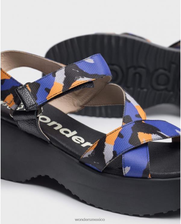 Wonders azul/negro sandalia lisa azul calzado mujer 022RR286