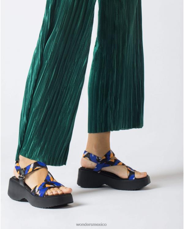 Wonders azul/negro sandalia lisa azul calzado mujer 022RR286