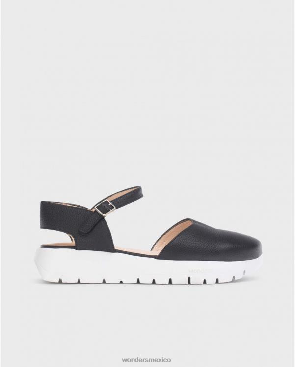 Wonders babi negro negro calzado mujer 022RR274