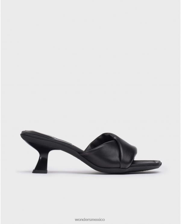 Wonders mules con brillo negro calzado mujer 022RR205