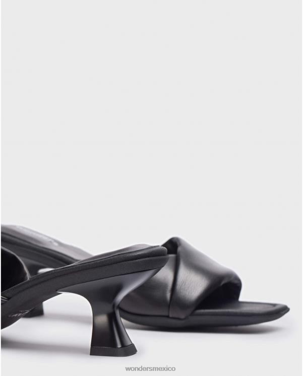 Wonders mules con brillo negro calzado mujer 022RR205