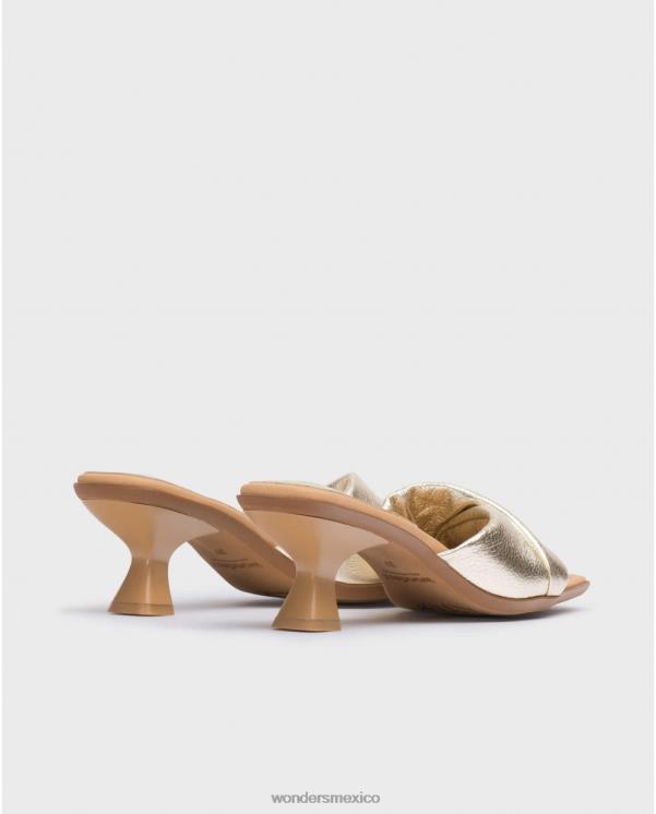 Wonders mules platino brillo platino calzado mujer 022RR266